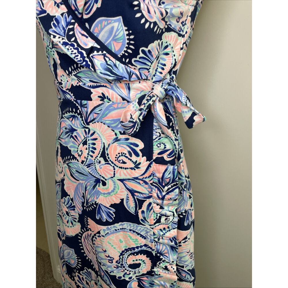 Lilly Pulitzer Romee Wrap Dress Holy Flockamolie Ruffled Sleeveless Preppy S - Picture 4 of 11
